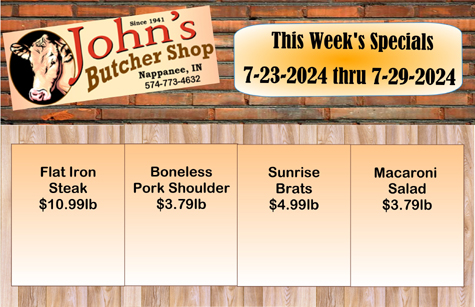 Weekly Specials John's Butcher 3-26-24